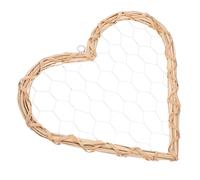 BESPORTBLE Guirlande Porte-Photo Mural en Osier Tressé Forme Cœur, Cadre Photo Flottant Taille Petite, Décoration Murale Vintage pour Salon et Bureau, Support Photo en Saule - 1 Pièce