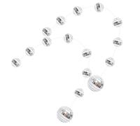 BESPORTBLE Guirlandes de Boules Disco à Facettes 2 Pièces Argentées, Boules Réfléchissantes Suspendues pour Décoration de Fête, Mariage et Noël, Accessoires Lumineux pour Ambiance Festive