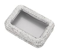 BESPORTBLE Guitar Pick Organizer Case Rhinestone Tinplate Metal Holder with Transparent Window Portable Storage Box for Acoustic Electric Bass Guitar