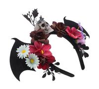 BESPORTBLE Halloween Headband Floral Skull Bat Wings Hairband For Cosplay Masquerade Mardi Gras Day Of The Dead Costume Accessory