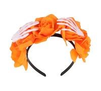 BESPORTBLE Halloween Headband With Orange Rose And Skeleton Claws Halloween Party Hair Accessory For Women Durable Cosplay Headdress For Costume And Day Of The Dead
