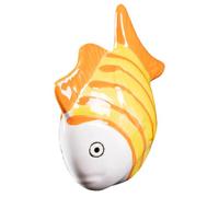 BESPORTBLE Hand-Painted Ceramic Floating Fish Ornament with Striped Design and Floatable Aquarium Decoration for Fish Tank and Fairy Garden