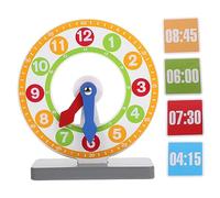 BESPORTBLE Horloge Dapprentissage Bois pour Garçon Fille Modèle Pédagogique Petit Format Éducatif pour Reconnaissance Couleurs et Mathématiques Sécurité avec Bords Lisses