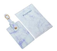BESPORTBLE Housse Passeport PU Marbre Résistante à et Taches Étui de Protection avec Porte Étiquette Bagage Set Voyage pour Passeport et Carte Dembarquement
