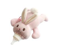 BESPORTBLE Housse pour Biberon en Peluche Lapin Manchon Isolant pour Bébé Maintien au Chaud Ouverture Élastique Échelle Transparente Accessoire Nourrisson