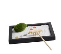 BESPORTBLE Jardin Zen Miniature avec Sable Artificiel Décoration de Bureau en Accessoires de Contemplation Paysage Équilibré pour Bureau ou Maison Original