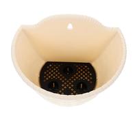 BESPORTBLE Jardinière Murale Suspendue en Osier Tissé pour Balcon Petit Modèle en Beige Support Décoratif pour Fleurs pour Intérieur Et Extérieur Facile à Accrocher Et Solide