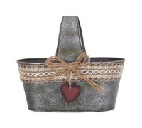 BESPORTBLE Jardinière Vintage Seau galvanisé - Pot de Fleurs Rustique en Toile de Jute pour Plantes d'intérieur et d'extérieur - Seau décoratif pour Centre de Table de Mariage ou Jardin
