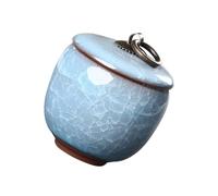 BESPORTBLE Jarre à Cendres en Porcelaine Pot de Cendres pour Animaux de Compagnie cendrier avec Couvercle Chien - Récipient cinéraire - Récipient funéraire cendrier en os en céramique Blue