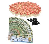 BESPORTBLE Jeu de Bingo Bois Traditionnel avec Cartes Numérotées et Set Complet pour Famille et Fêtes Jeu de Société Pratique et Ludique