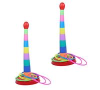 BESPORTBLE Jeu de Lancer d'Anneaux Colorés pour Garçon et Filles Lot de 2 Set de Sets de Jouet d'Agilité Coordination Œil-Main pour Intérieur et Extérieur pour Fête Jardin Activités Familiales