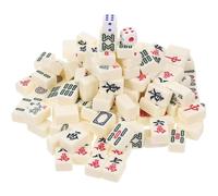 BESPORTBLE Jeu de Mahjong Portable Mini 2,1 Cm Dés, Set Compact pour Voyage et Fêtes Familiales, Tuiles Numérotées Légères et Faciles à Nettoyer, Jeu de Société de Voyage Couleur Aléatoire