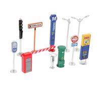 BESPORTBLE Jeu de Panneaux Signalisation Routière Réalistes pour Garçon Fille Modèle Miniature et Éducatif Accessoires de Circulation pour Apprentissage Sécurité et Imagination