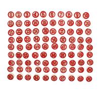 BESPORTBLE Jeu de Pièces D'échecs en Bois Numérotées Double Face 90 Pièces Rouges pour Jeux de Société, Sudoku et Jeux Mathématiques, Accessoires Ludiques de Remplacement