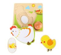 BESPORTBLE Jeu de Puzzle en Bois Représentant Le Cycle de Vie des Poules Pondeuses, D’éveil Éducatif pour Garçon et Filles, Puzzle Montessori pour Bébé et Tout-Petit, pour Apprentissage