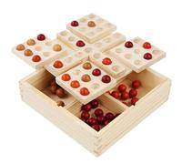 BESPORTBLE Jeu de Société Éducatif en Bois 1 Set Plateau Rotatif pour Jeu de Go et Cinq en Ligne Interactif Multifonction pour Garçon et Filles et Soirée en Famille