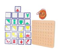 BESPORTBLE Jeu Éducatif Géoboard Bois Coloré Plateau à Clous Montessori pour Apprentissage et Mathématiques Élémentaires Kit Créatif pour Jouer et Comprendre Les Formes