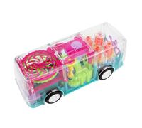 BESPORTBLE Jouet Bus Électrique Transparent Voiture Jouet Lumineuse avec Musique Et Rouages Mobiles Visibles pour Garçon Fille
