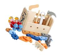 BESPORTBLE Kit Créatif Garçon Fille Bois Set Éducatif Outils Garçon Fille de Construction Réaliste Mallette Portable pour Motricité Fine et Apprentissage Ludique
