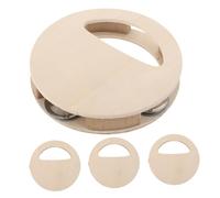 BESPORTBLE Kit de 4 Hochets en Bois à Peindre pour Bébé, Instruments Musicaux Sensoriels Montessori, Taille Moyenne, Bois Naturel Non Traité, Activité Créative DIY pour Filles et Garçons,