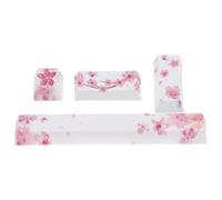 BESPORTBLE Kit de 4 Touches de Clavier Mécaniques en Pbt, Compatibles Claviers PC Filaires, Faciles à Installer, Design Floral Rose pour Utilisation Quotidienne