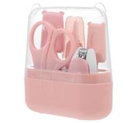 BESPORTBLE Kit de Coupe-ongles pour Bébé et Tout-petits, Ensemble Manucure 5 Pièces, Couleur Rose, Matériaux Sûrs Adaptés aux Mains des -nés, Soins des Ongles à Domicile