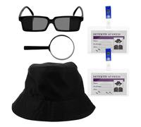 BESPORTBLE Kit de Déguisement Enquêteur Accessoires Cosplay Réalistes en Plastique Jeu de Rôle Enquête pour Fête et Halloween 9 pièces