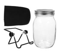 BESPORTBLE Kit de Germination en Acier Inoxydable 32Oz avec Couvercle Anti-UV et Support pour Bocaux Mason à Large Ouverture Accessoires Complets pour Germoir à Graines et Haricots Usage