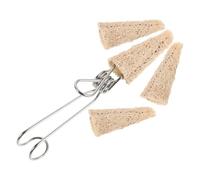 BESPORTBLE Kit de Goupillons pour Biberons Tête de Remplacement, Brosse en Loofah Naturel et Manche en Acier Inoxydable, Portable et Polyvalent pour Nettoyage Quotidien et Voyage