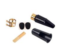 BESPORTBLE Kit de Rechange Saxophone Alto avec Boucle Cuivre, Capuchon, Anche et Coussinets Noir et Or - Accessoire pour Saxophone Alto, Ensemble Complet pour Maintenance et Protection,