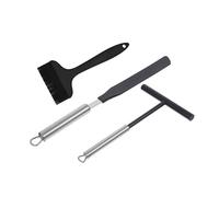 BESPORTBLE Kit pour Crêpes Inox et Râteau Spatule et Racloir Résistants Chaleur pour Étaler Pâte à Crêpes Crêpière Maison et Restaurant Ustensiles de Cuisine Pratiques pour Répartition