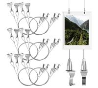 BESPORTBLE Kit Suspendre de Tableaux Ensemble Polyvalent 8 Pièces Installation Facile en Acier Inoxydable Argenté avec Crochets Sécurisés et Design Élégant pour Galerie et Expositions