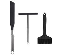 BESPORTBLE Kit Ustensiles à Crêpes en Acier Inoxydable 3 Pièces - Spatule et Étaleur pour Pancakes et Crêpes Poignée Isolante Antidérapante Outil la Cuisine Polyvalent pour Petit-Déjeuner