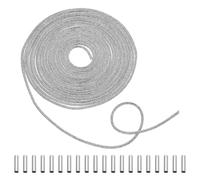 BESPORTBLE Lacets de Chaussures Brillants Blancs 5 Mètres avec Embouts Décoratifs 20 Pièces, Lacets Plats Éclatants Multi-usages pour Baskets et Vêtements, Accessoires Mode Femme Homme