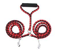 BESPORTBLE Laisse Double pour Chien avec Poignée Laisse Tressée à pour Chiens de Petite et Moyenne Taille Solide et Solide Longueur Ajustable pour Promenade et Canicross