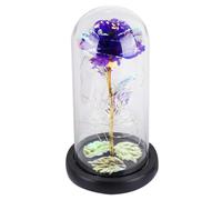 BESPORTBLE Lampe LED Rose Artificielle Verre avec Dorées Décoration Romantique pour Saint-Valentin Cadeau Éternel pour Femme Lumière Ambiance Colorée pour Bureau et Chambre