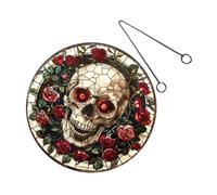 BESPORTBLE Liste Des Crânes De Roses Décoration Suspendue à La Porte Jour Du Crâne Mort Art Mural Décoration D'halloween Tenture Murale Crâne Pendentif Suspendu Halloween Acrylique