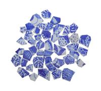 BESPORTBLE Lot de 1 paquet de fragments de mosaïque en céramique, carreaux de porcelaine cassés, éclats décoratifs irréguliers bleus et blancs pour dessous de verre, crédence de cuisine