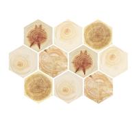 BESPORTBLE Lot de 10 Autocollants Hexagonaux Antidérapants en PVC 20X23 CM pour Sol de Salle de Bain Cuisine Colle Hexagonale pour Carrelage Décoration Murale Résistante à l'eau