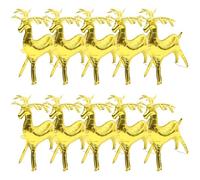 BESPORTBLE Lot de 10 Ballons en Aluminium Doré de Petit Élan 815 X 50 CM Décoration Gonflable pour Fête de Noël Anniversaire et Événements Festifs