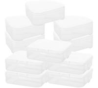 BESPORTBLE Lot de 10 Boîtes à Houppettes Transparentes Porte-Houppette Portable Triangulaire et Carré Étui de Rangement pour Éponges de Maquillage Accessoire Compact et Solide pour Usage