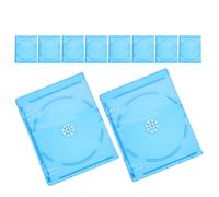 BESPORTBLE Lot de 10 Boîtes de Rangement pour CD/DVD Semi-Transparentes en Plastique Souple Bleu, Boîtiers Rectangulaires Compatibles Disques Haute Définition, Organisateur Compact