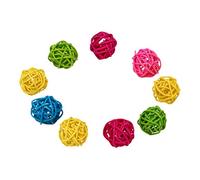 BESPORTBLE Lot de 10 Boules de Rotin pour Perroquet Jouets pour Oiseaux Branches de Saule Jouets à Mâcher pour Petits Animaux Cage à Oiseaux Ornement à Suspendre Robuste Et Naturel Favorise Une Saine