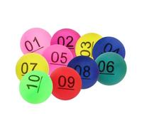 BESPORTBLE Lot de 10 Boules Numérotées Colorées Balles de Tombola en Plastique Taille Compacte pour Jeux de Fête Activités Récréatives Tirage au Sort Accessoires de Jeu