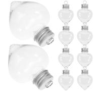 BESPORTBLE Lot de 10 Bouteilles Décoratives Cœur 50 ML Transparentes Anneau Argenté Boîtes à Bonbons Multifonctions Présent de Fête pour Décoration de Noël et Bricolage Créatif