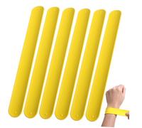 BESPORTBLE Lot de 10 Bracelets à Claquer en Silicone Jaunes pour Garçon et Filles Fête d'Anniversaire Élastiques Résistants à L'Abrasion Présents pour Garçons et Filles