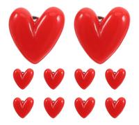BESPORTBLE Lot de 10 Broches de Cœur Rouge en Résine Solide, Épingles à Revers pour Femme, Accessoires Polyvalents pour Costume et Fête Saint-valentin, Petit Format