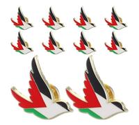 BESPORTBLE Lot de 10 broches émaillées drapeau de Palestine - Épinglette souvenir de voyage international, drapeau national, en métal, pour chapeau, vêtements, sac à dos, accessoires