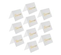 BESPORTBLE Lot de 10 Chevalets de Table «Réservé» en Carton Double Face avec Dorure à Chaud Format Standard Couleur Dorée pour Mariage Restaurant et Banquet - Panneaux de Réservation