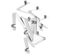 BESPORTBLE Lot de 10 Clips à Ressort à Bouton-Poussoir V 6 MM Acier Robuste Double et Simple Tête pour Fixation et Positionnement de Poteaux Usage Polyvalent pour Parapluies Tentes et